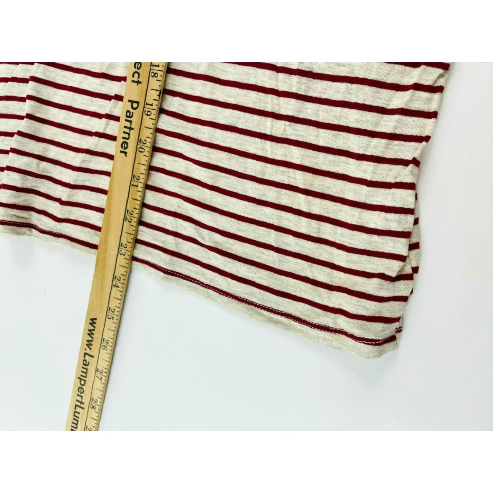 Vintage Project Social Turtleneck Shirt Women L Burgundy Tan Striped Long Sleeve NWT Size L / US 10 / IT 46 - 5 Thumbnail