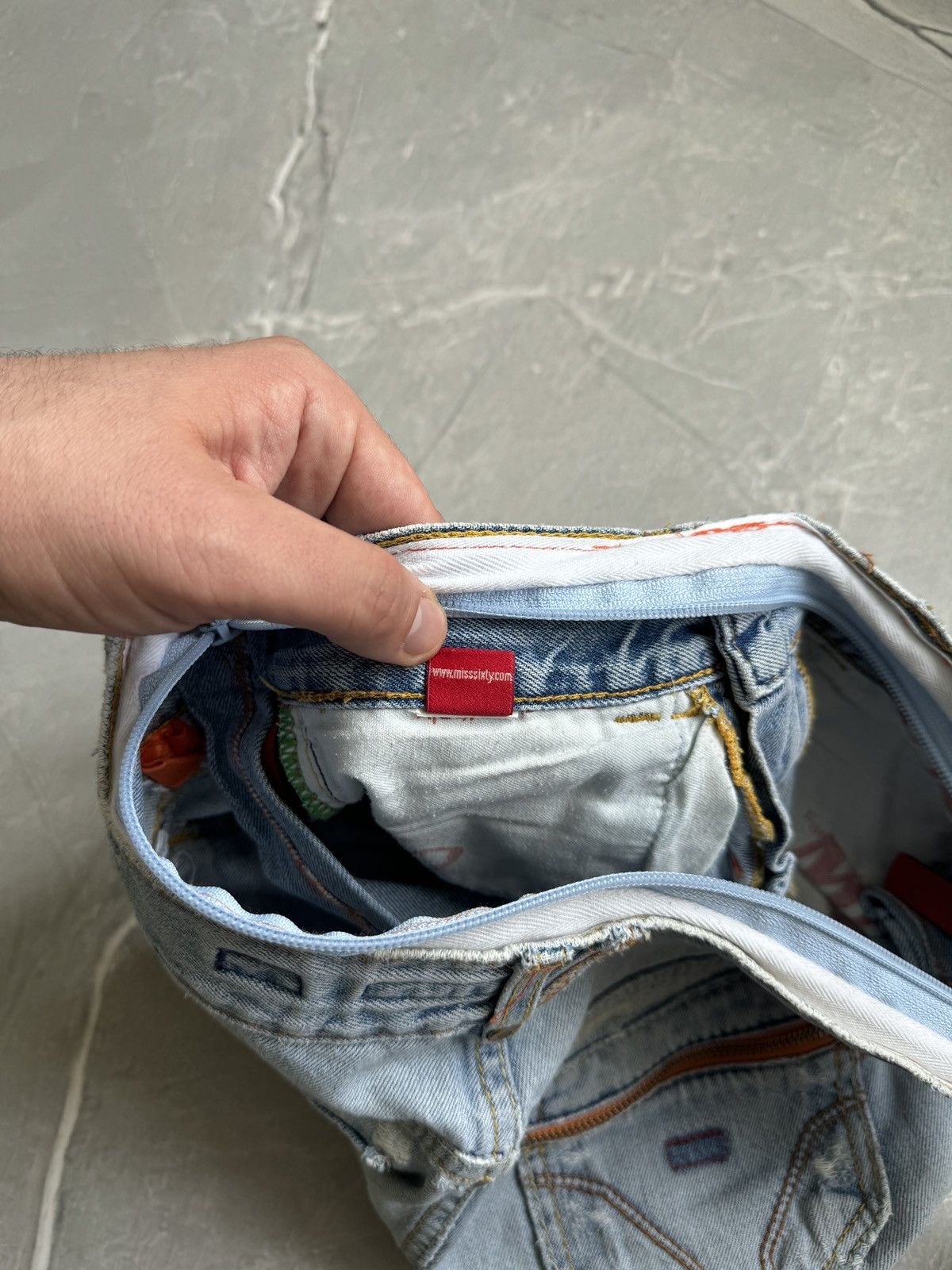 Miss Sixty Vintage y2k Miss Sixty Denim Shoulder Bag Upcycple Rework Size ONE SIZE - 15 Thumbnail