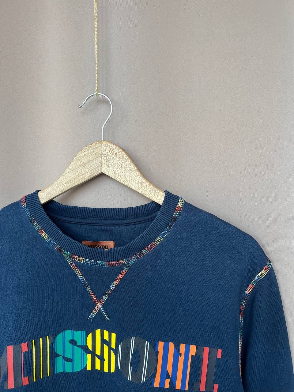 Missoni Missoni Big Logo Sweatshirt Mens Size M Navy Pullover Size US M / EU 48-50 / 2 - 6 Thumbnail