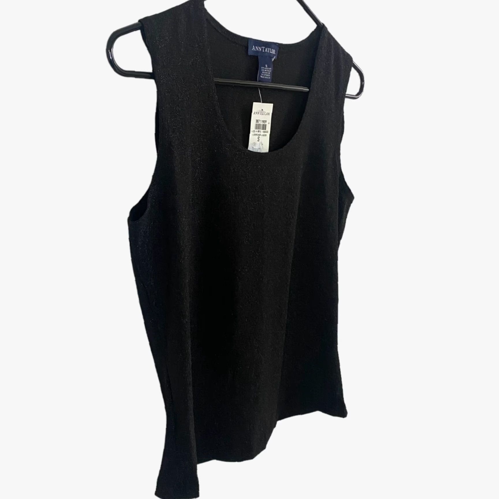 Ann Taylor Ann Taylor Shimmer Glitter Tank Top Womens Size Small Black Metallic Sparkle New Size S / US 4 / IT 40 - 4 Thumbnail