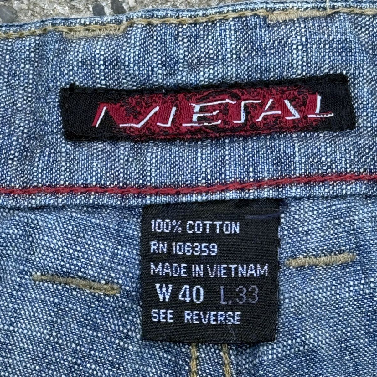 JNCO × Sean John × Vintage METAL Patchwork Denim Shorts W40 L33 Blue Distressed Baggy Size US 40 / EU 56 - 10 Thumbnail