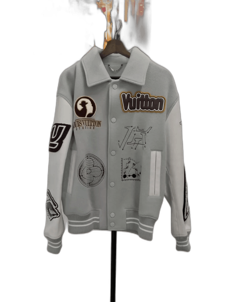 Louis Vuitton Louis Vuitton Gray Varsity Jacket Size US M / EU 48-50 / 2 - 1 Thumbnail