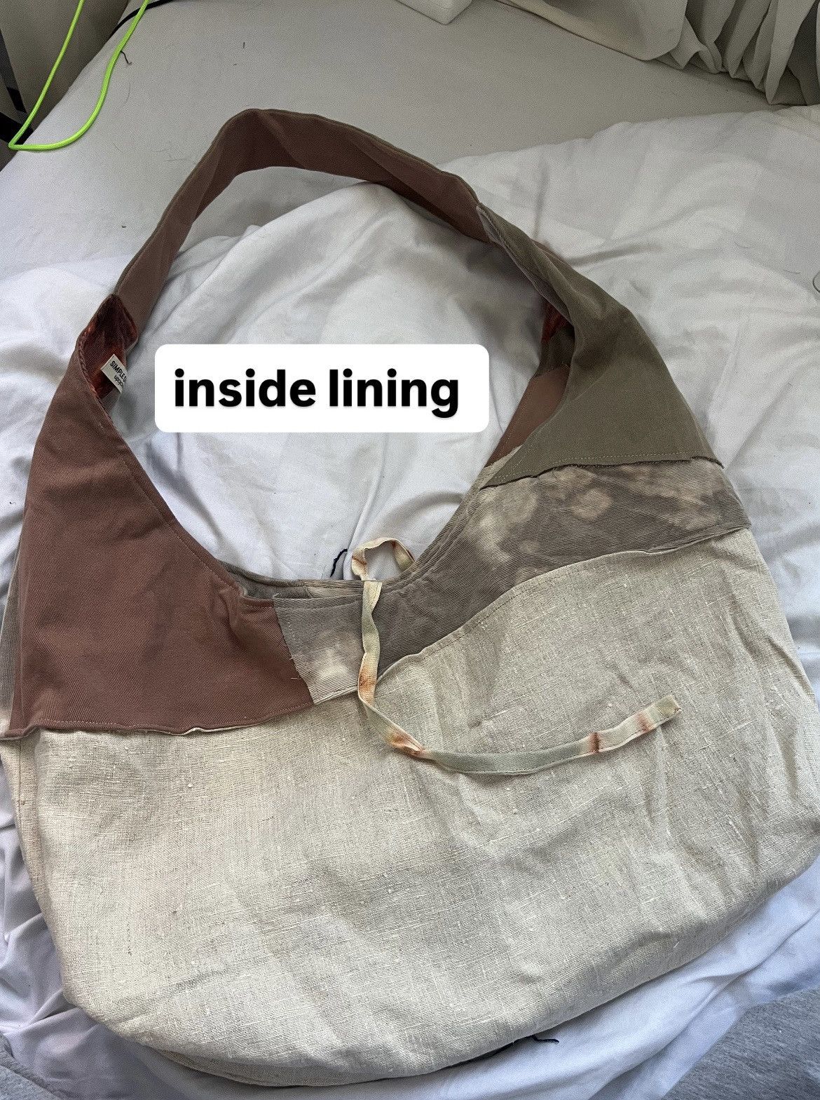 Custommade Handcrafted oversized messenger bag made from reworked denim Size ONE SIZE - 5 Thumbnail