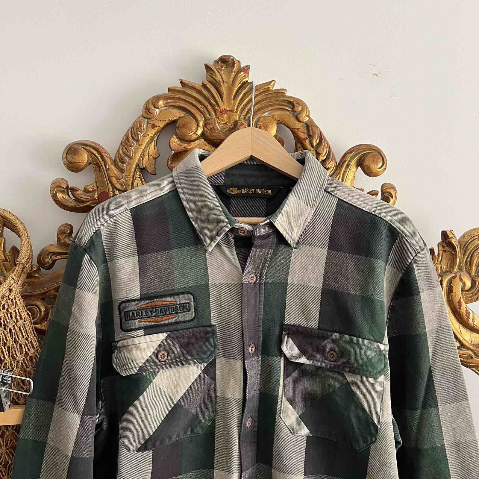 Harley Davidson × Vintage Vintage Harley Davidson Button Up Shirt Flannel Sz L-XL Size US XL / EU 56 / 4 - 3 Thumbnail