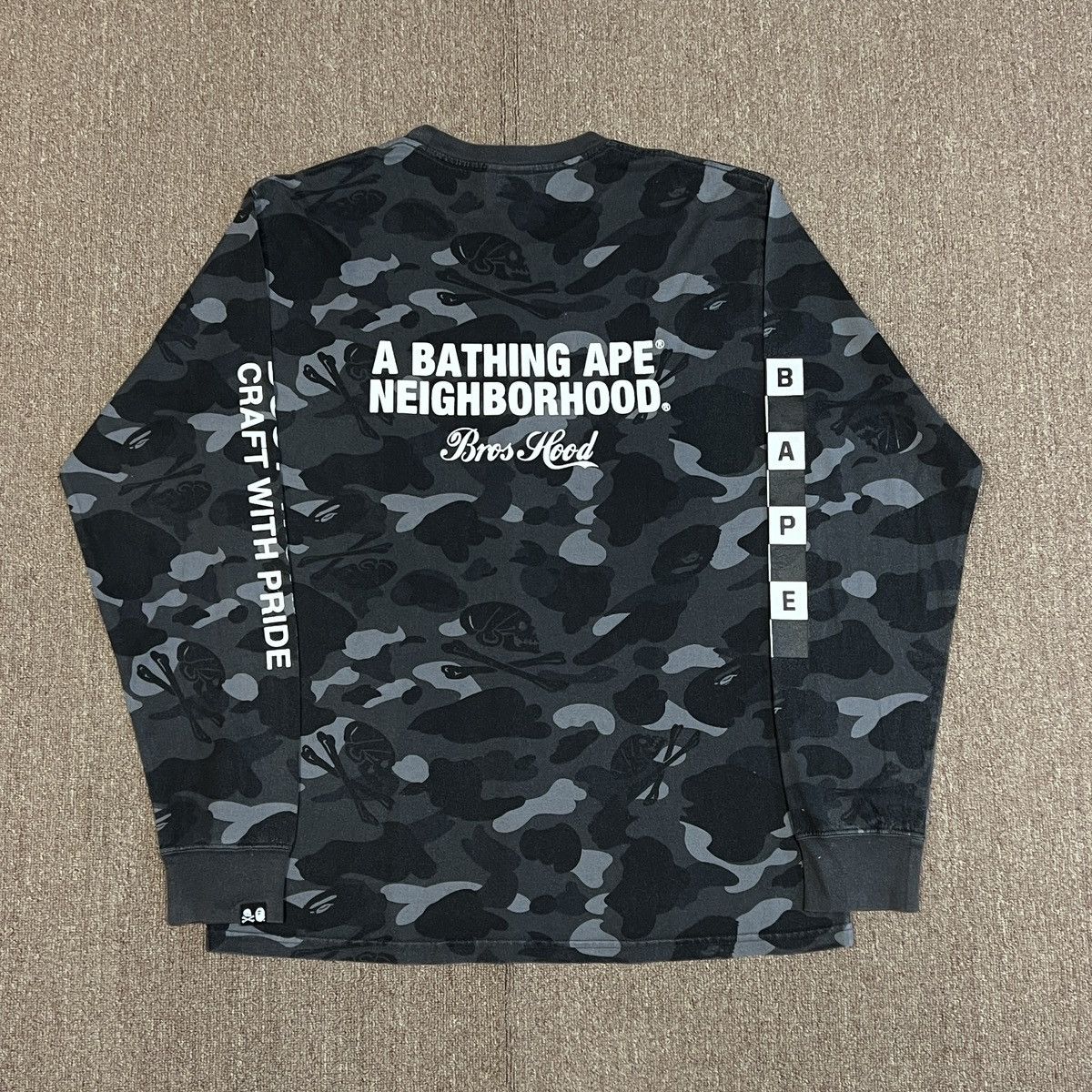 Bape Bape X Neighborhood Black Camo Shirt | Grailed