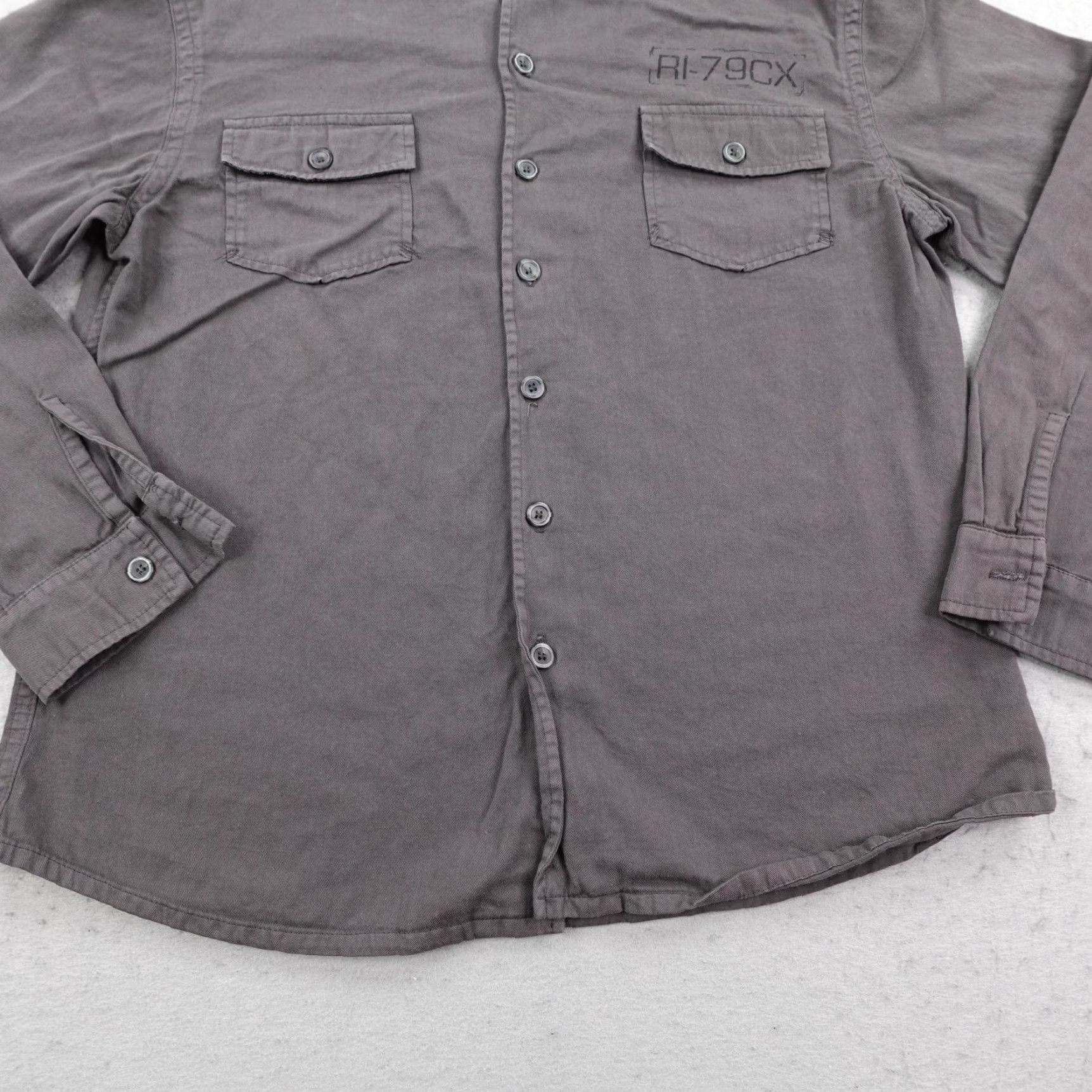 Rails Rails Shirt Men Large Gray Twill Button-Up Long Sleeve Work Utility Made In USA Men’s Regular Fit with Pockets Size US L / EU 52-54 / 3 - 4 Thumbnail