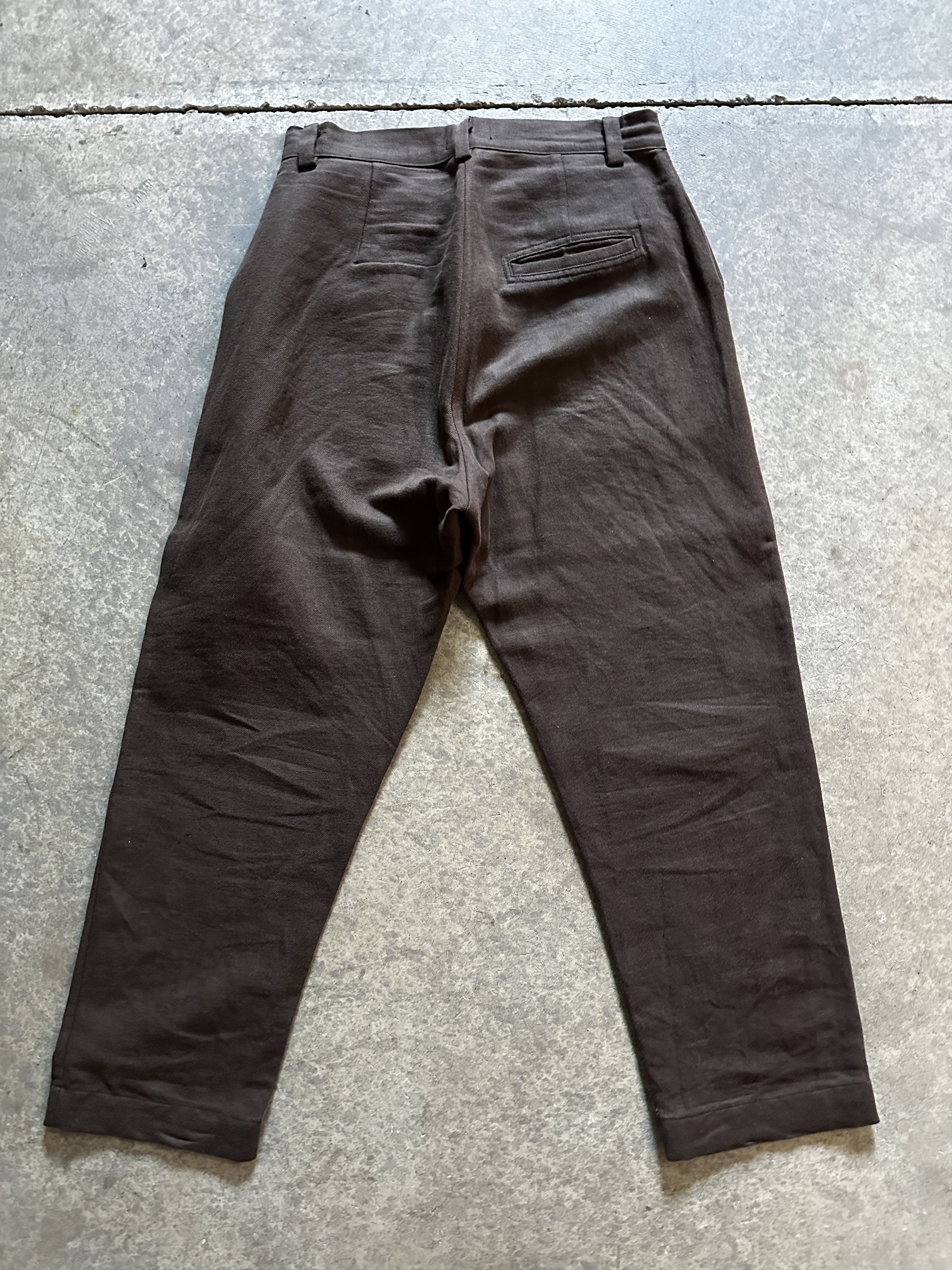 Evan Kinori Single Pleat Pant - Cotton/Linen Twill Size US 30 / EU 46 - 2 Thumbnail
