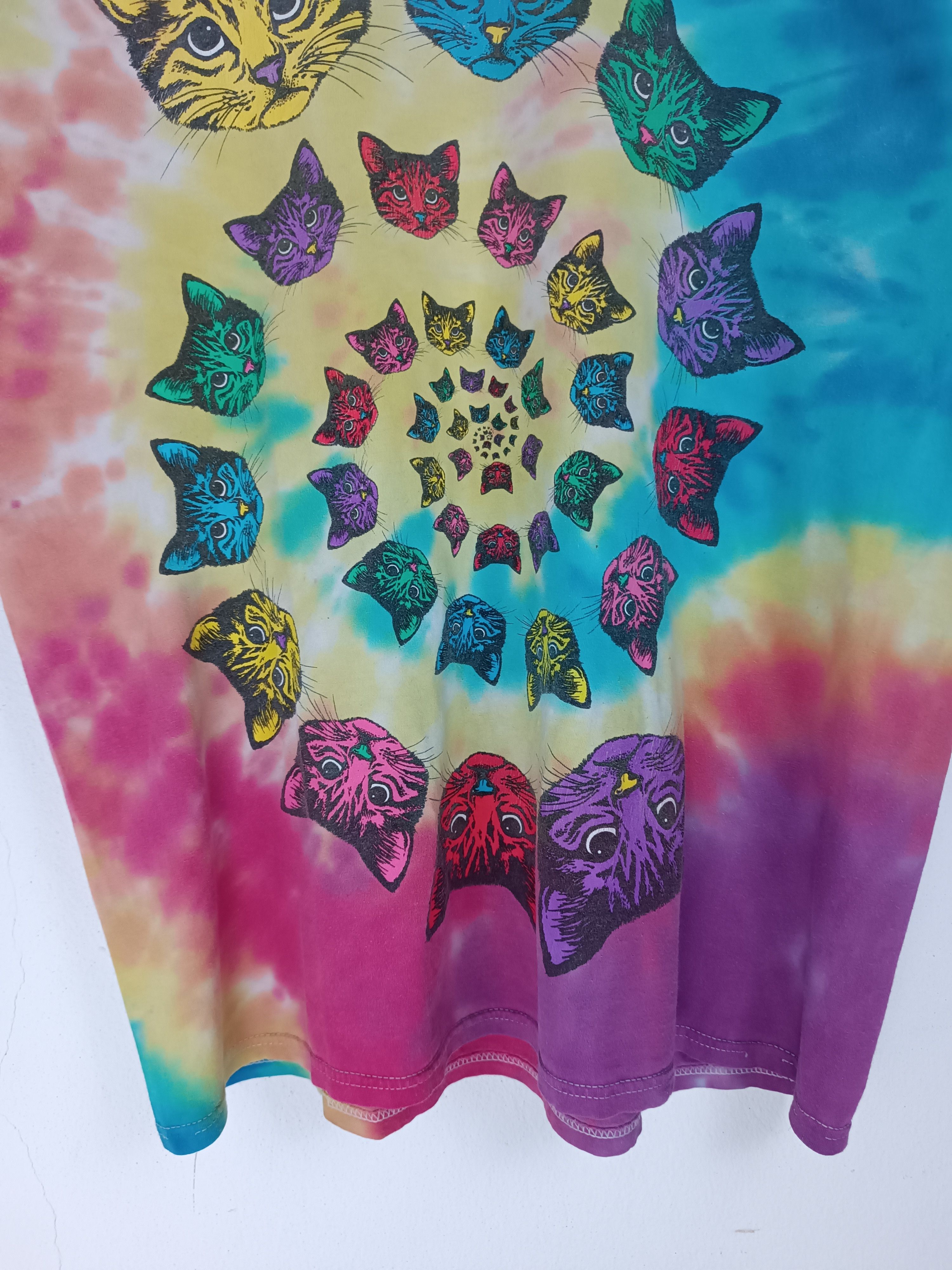 Vintage VINTAGE CAT TIE DYE LSD HIGH FUNNY HUMOR DRUG PET TEE Size US L / EU 52-54 / 3 - 6 Thumbnail