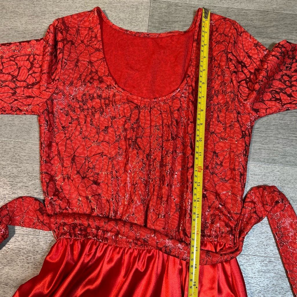Other Custom made Holiday Maxi Dress with Removable Sash Red & Metallic Small Size S / US 4 / IT 40 - 4 Thumbnail