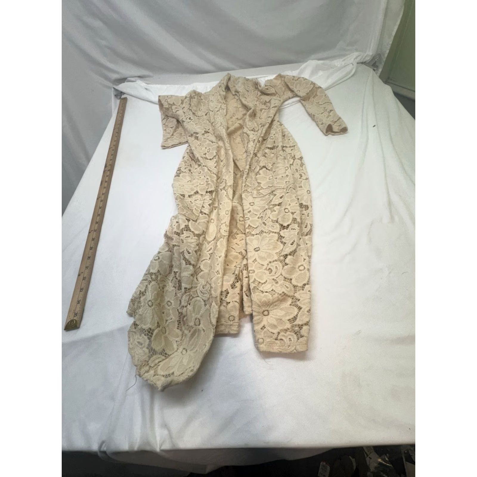 PrettyLittleThing Pretty young Thing White Kimono Duster Size 4 Boho Hippie Flora Lacs Size S / US 4 / IT 40 - 2 Thumbnail