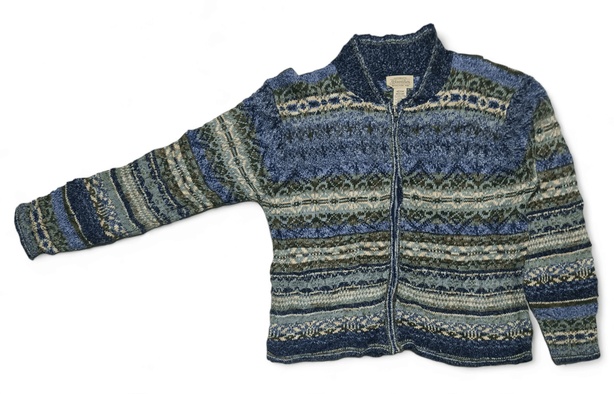 St. Johns Bay Vintage 80s STJOHNSBAY Abstract Motifs Pattern Knit Sweater Size US M / EU 48-50 / 2 - 6 Thumbnail