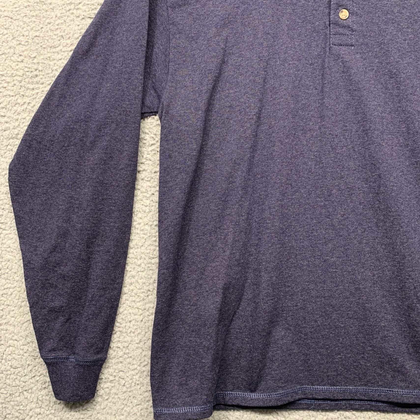 Hanes Hanes Beefy Long Sleeve Pullover Tee Men's L Heather Blue 3 Button Closure Dr… Durable Soft Size US L / EU 52-54 / 3 - 7 Thumbnail