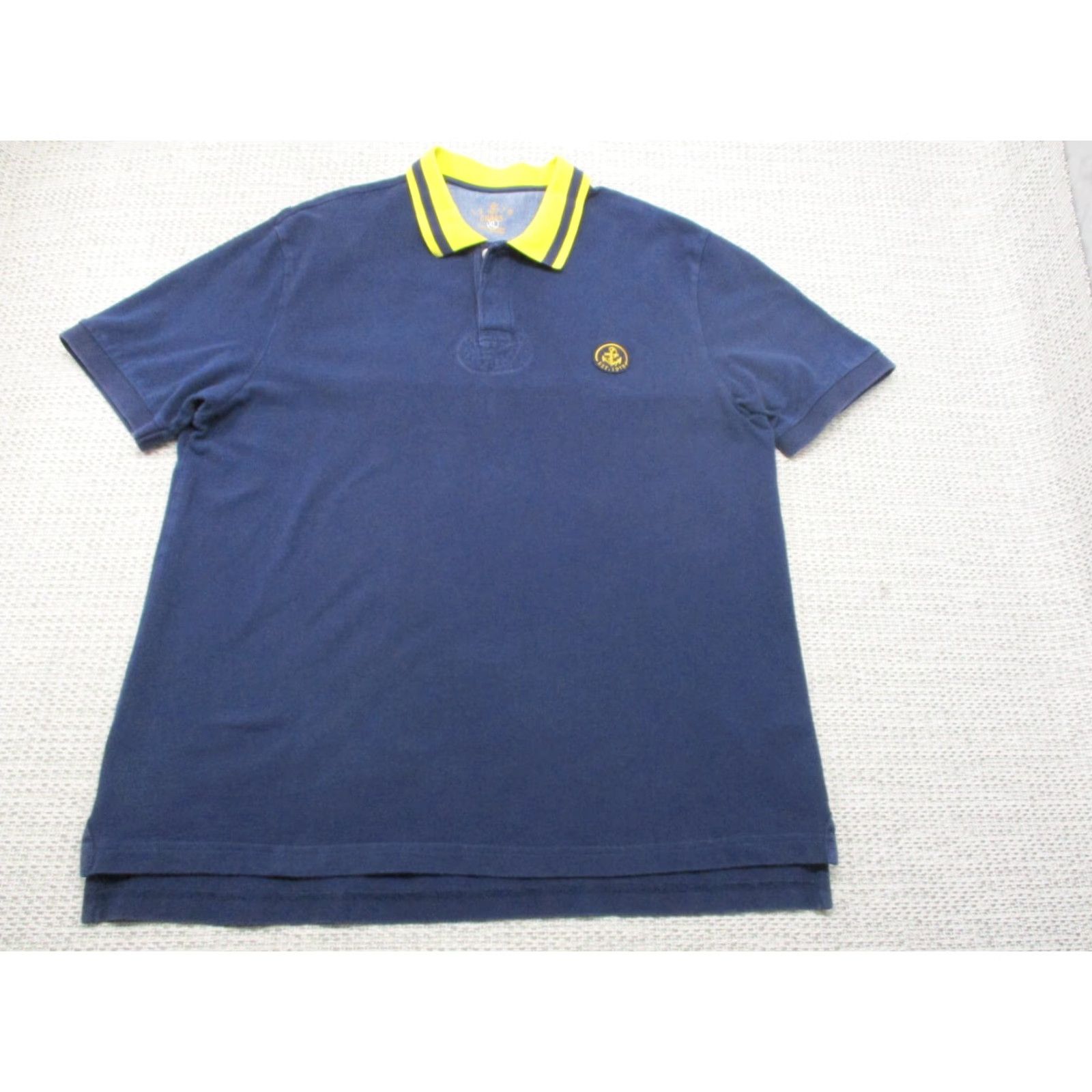 Chaps Chaps Polo Shirt Mens XL Blue Yellow Cotton Short Sleeve Anchor Logo Golf Rugby Shirt Size US XL / EU 56 / 4 - 2 Thumbnail