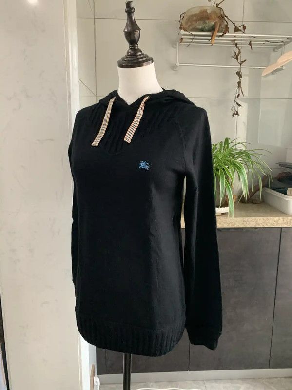 Burberry Burberry Black Wool Blend Hoodie for Women Size S / US 4 / IT 40 - 1 Thumbnail