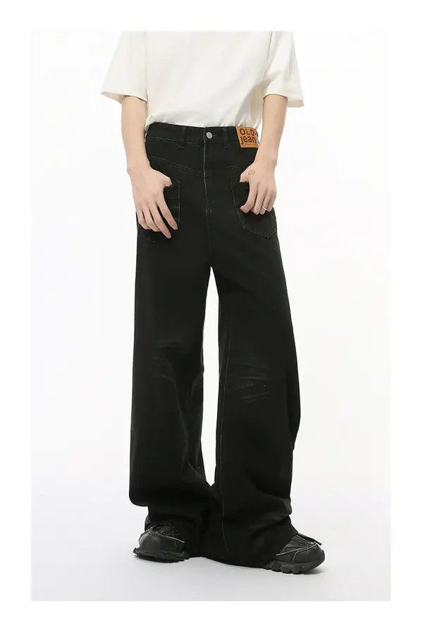 Japanese Brand Mint Washed vintage pocket design drape straight jeans Size US 32 / EU 48 - 4 Thumbnail
