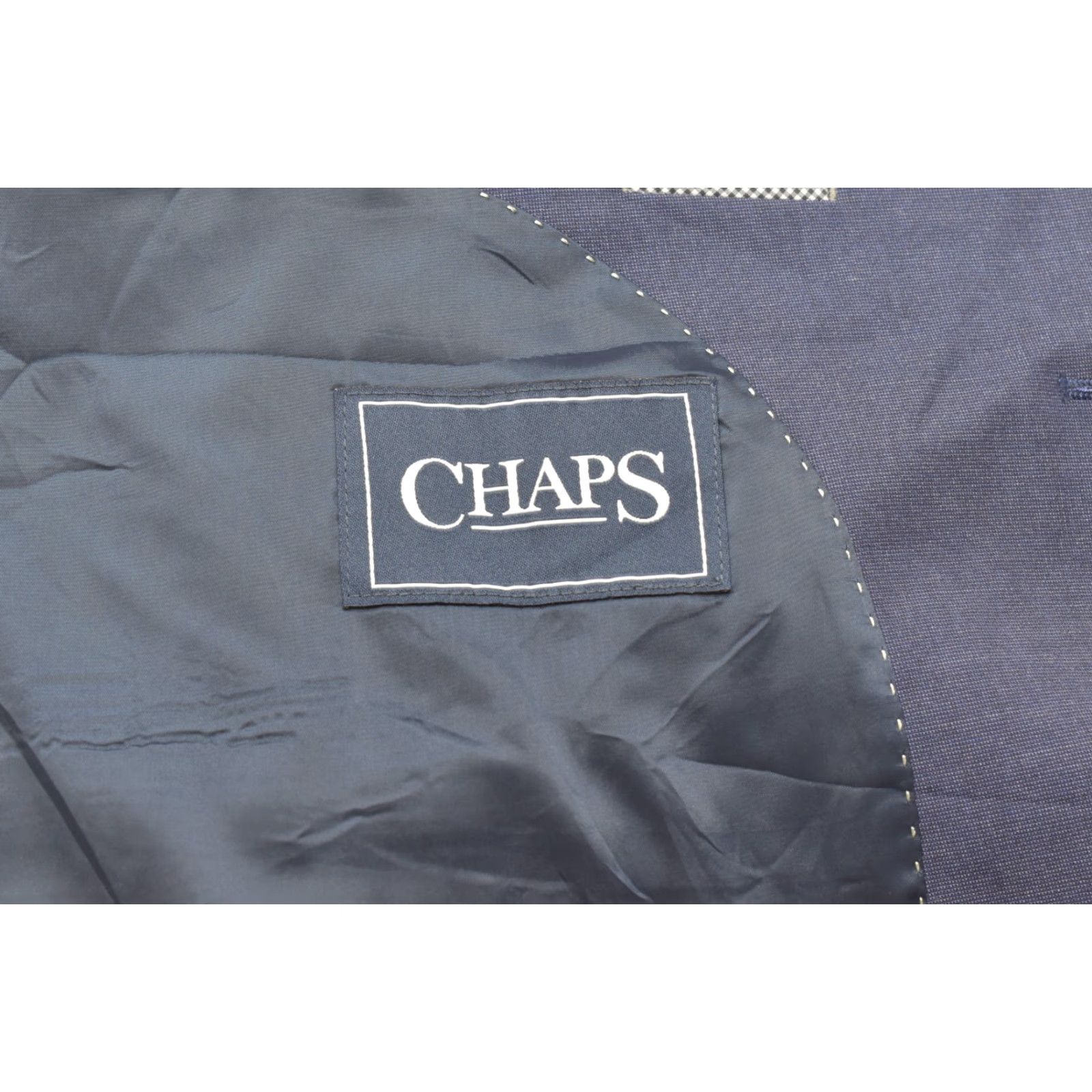 Chaps CHAPS Blazer Sport Coat Blue 50R Regular Two-Button Textured Polyester Stretch Jacket Men Blazer Coat Size 50R - 6 Thumbnail