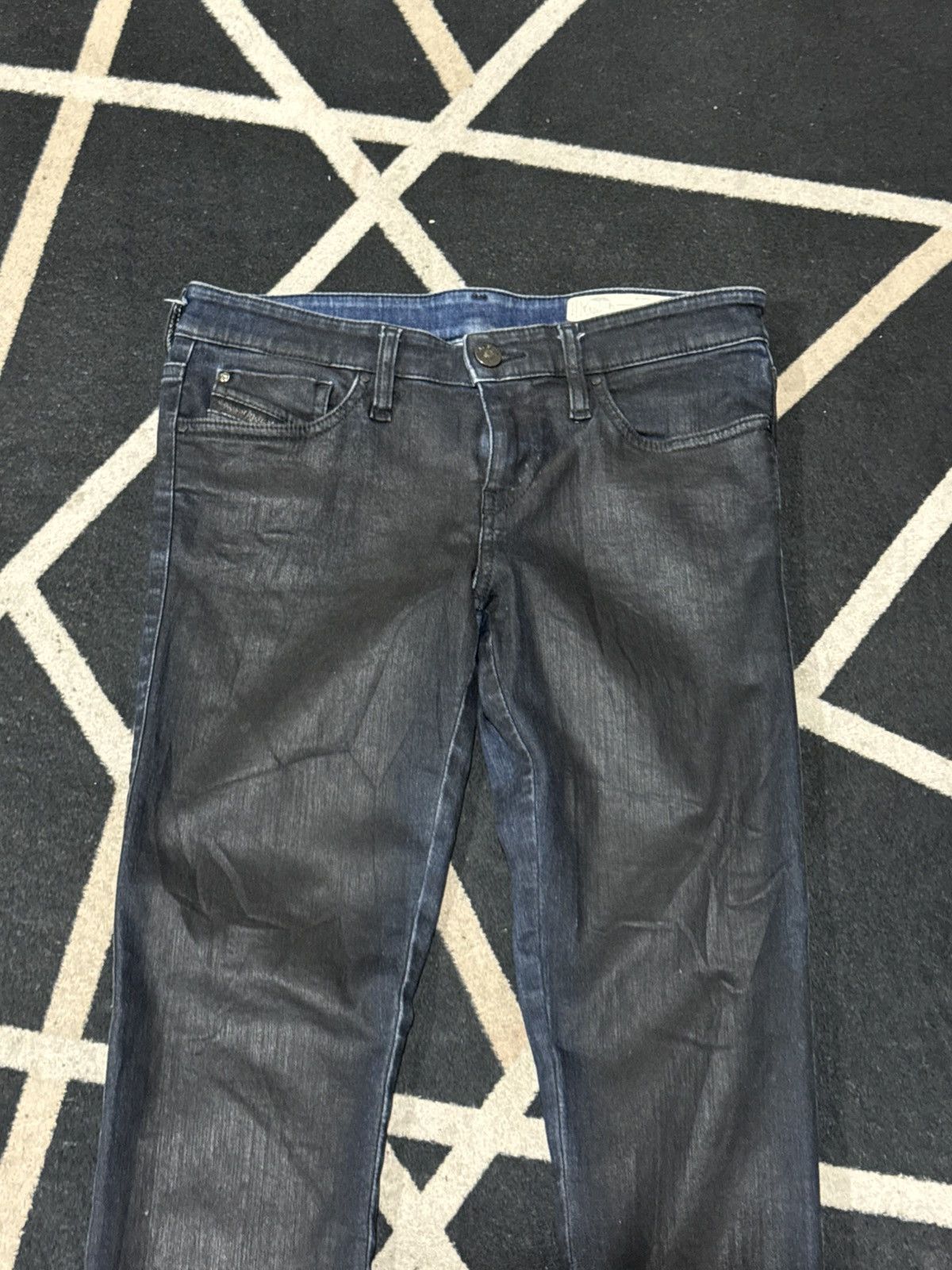 14th Addiction Waxed Skinny Diesel Denim Pants Japanese Styled Size 27" / US 4 / IT 40 - 4 Thumbnail