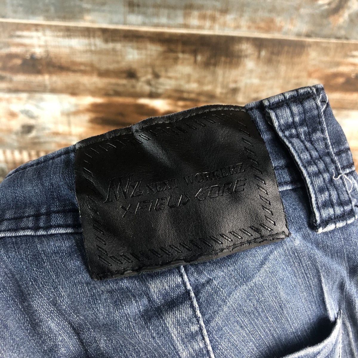 Japanese Brand Field Core Blue Distressed ripped Denim Pants #A2109 Size US 29 - 24 Thumbnail