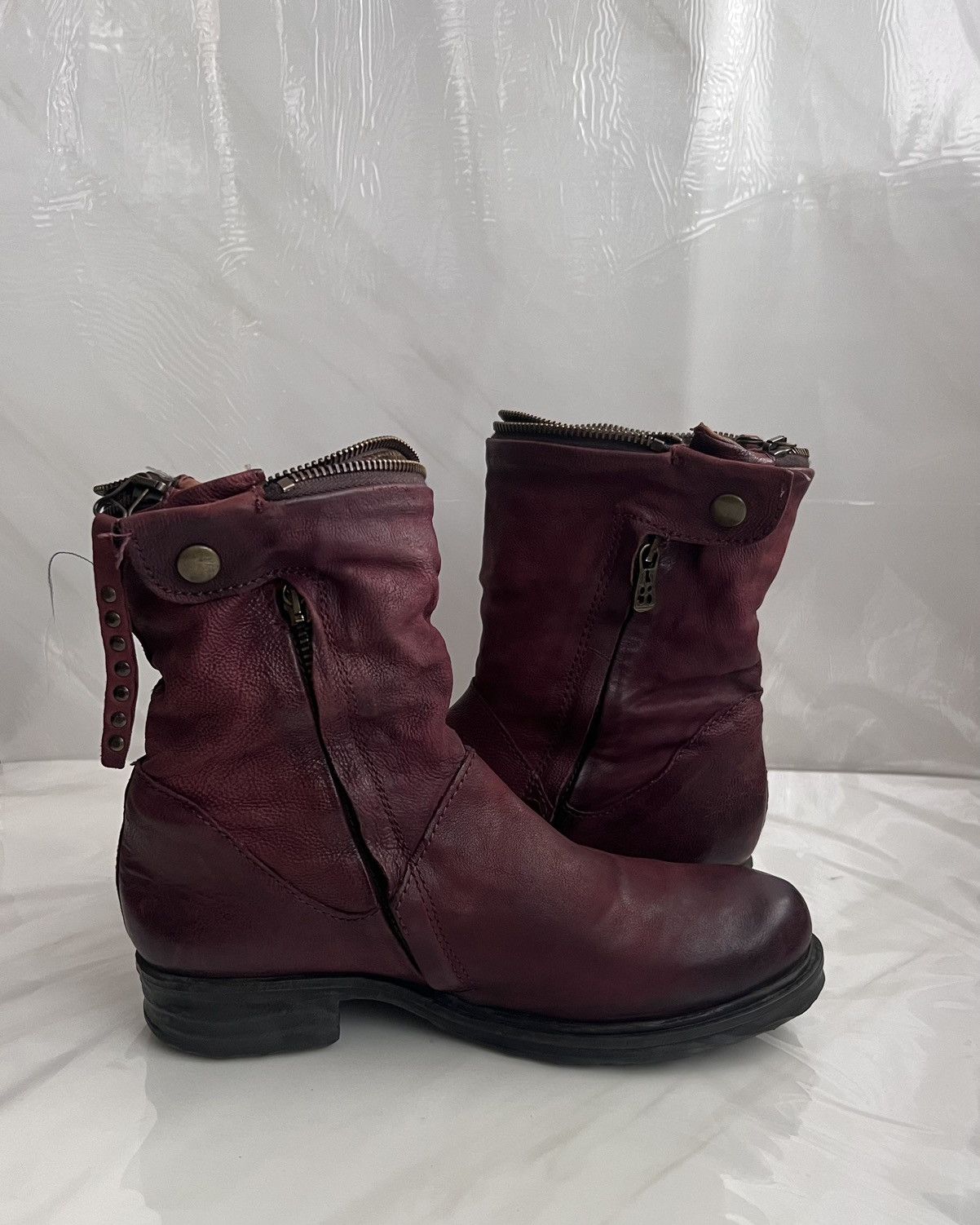 A.S.98 As 98 Airstep Zipper Boho Biker Red distressed boot Size US 8 / IT 38 - 6 Thumbnail