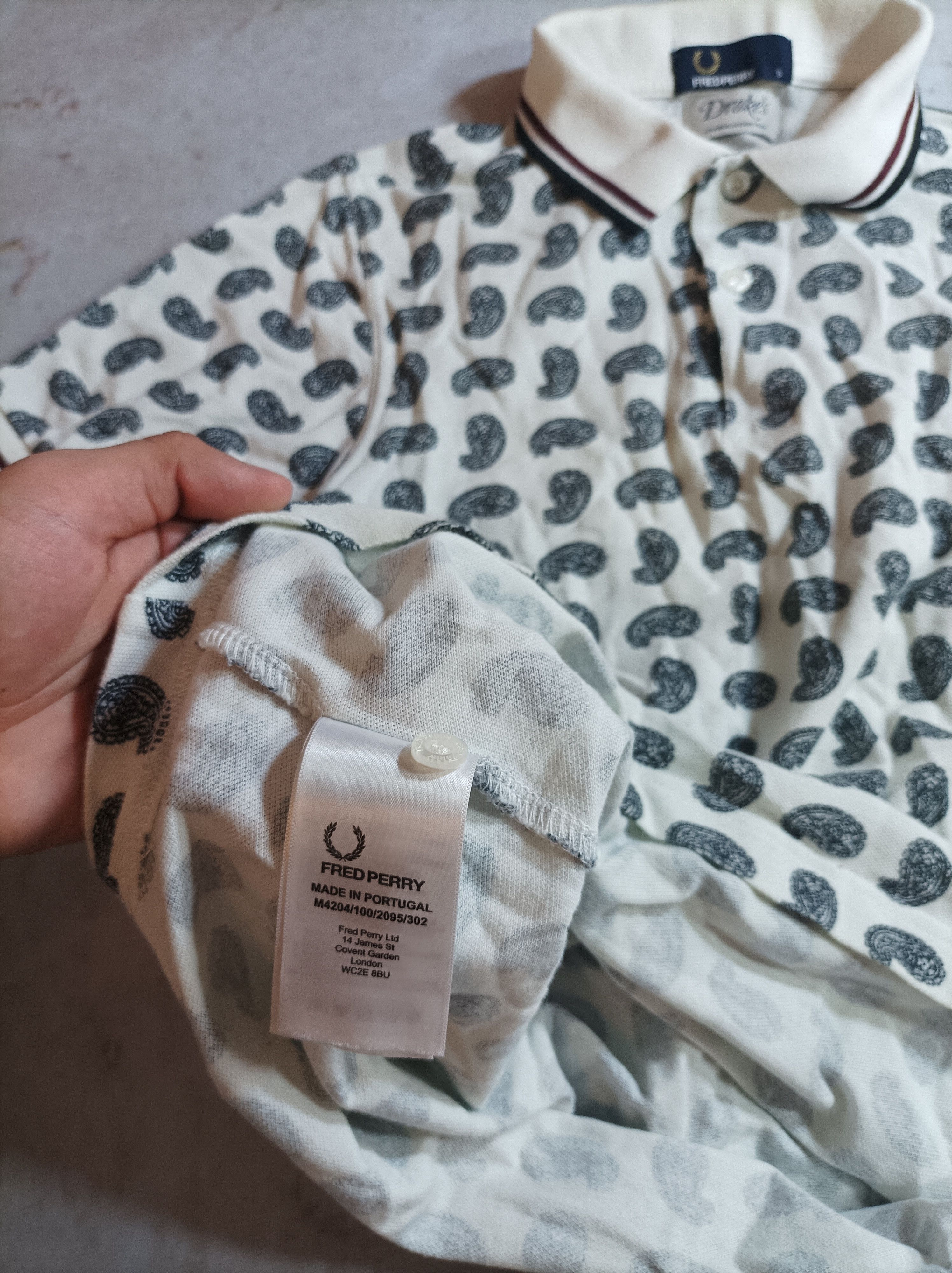 Drake's × Fred Perry Vintage FRED PERRY x DRAKES Monogram Polo Shirt Y2K LUXURY Size US S / EU 44-46 / 1 - 3 Thumbnail