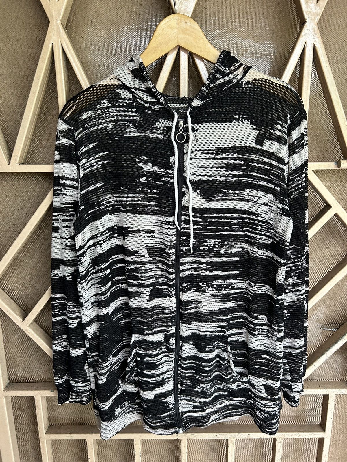 If Six Was Nine × Japanese Brand × Le Grande Bleu (L.G.B.) 🖤BLACKDAY🖤Japanese open knit zip hoodie lgb ifsixwasnine Size US L / EU 52-54 / 3 - 1 Thumbnail