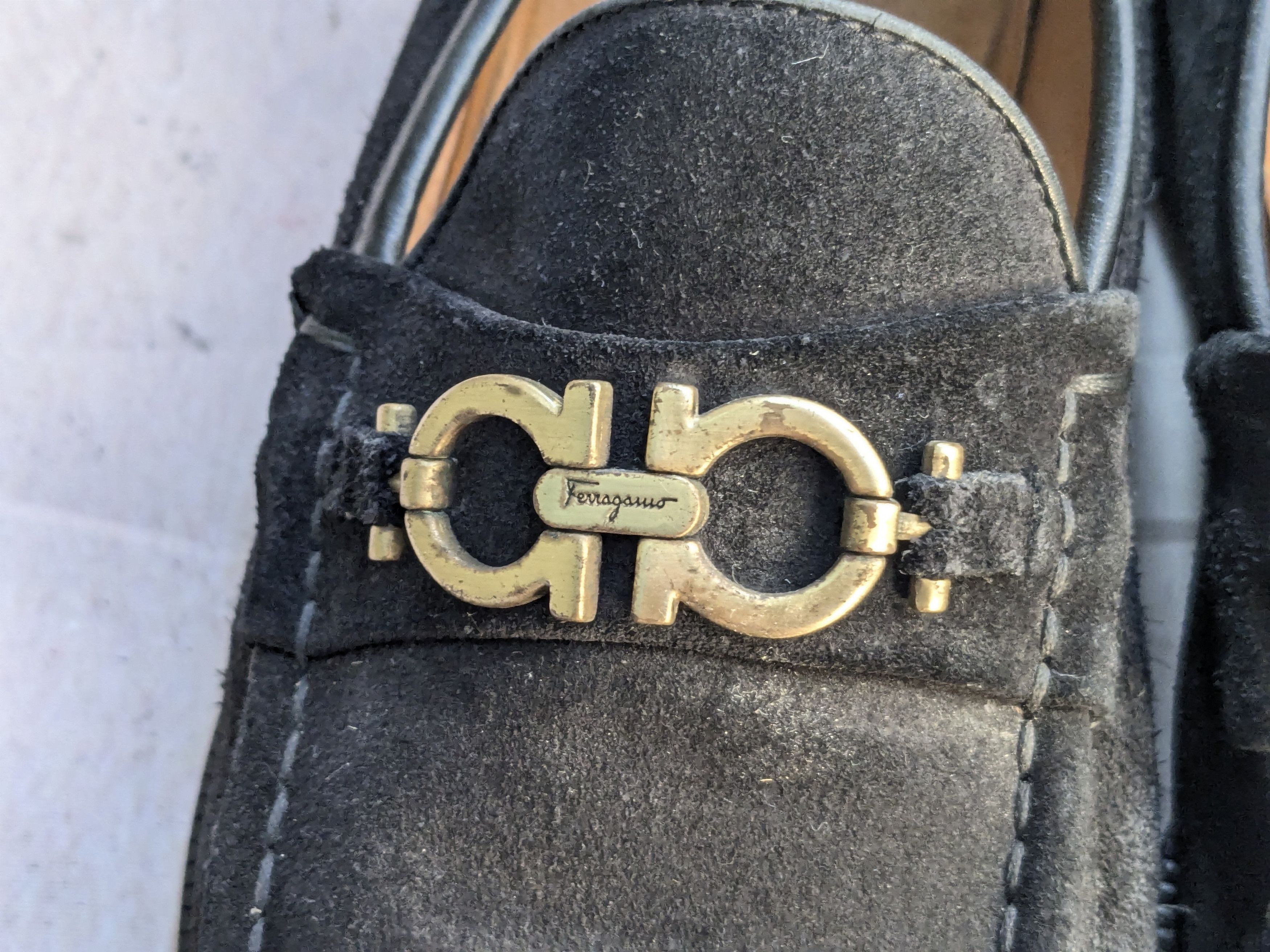 Salvatore Ferragamo Salvatore Ferragamo Loafers Black Leather Suede 9.5 Size US 9.5 / EU 42-43 - 8 Thumbnail