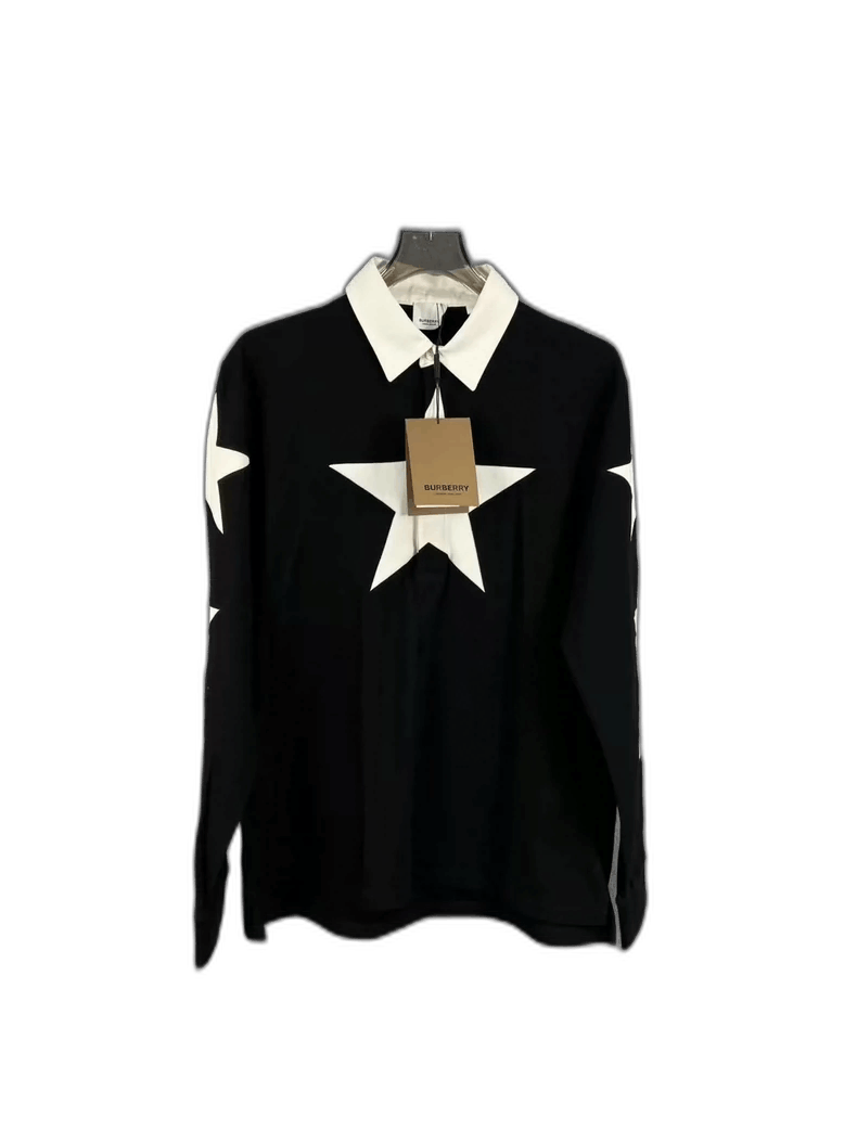 Burberry Burberry Black and White Star Long Sleeve Polo-yf Size US M / EU 48-50 / 2 - 1 Thumbnail