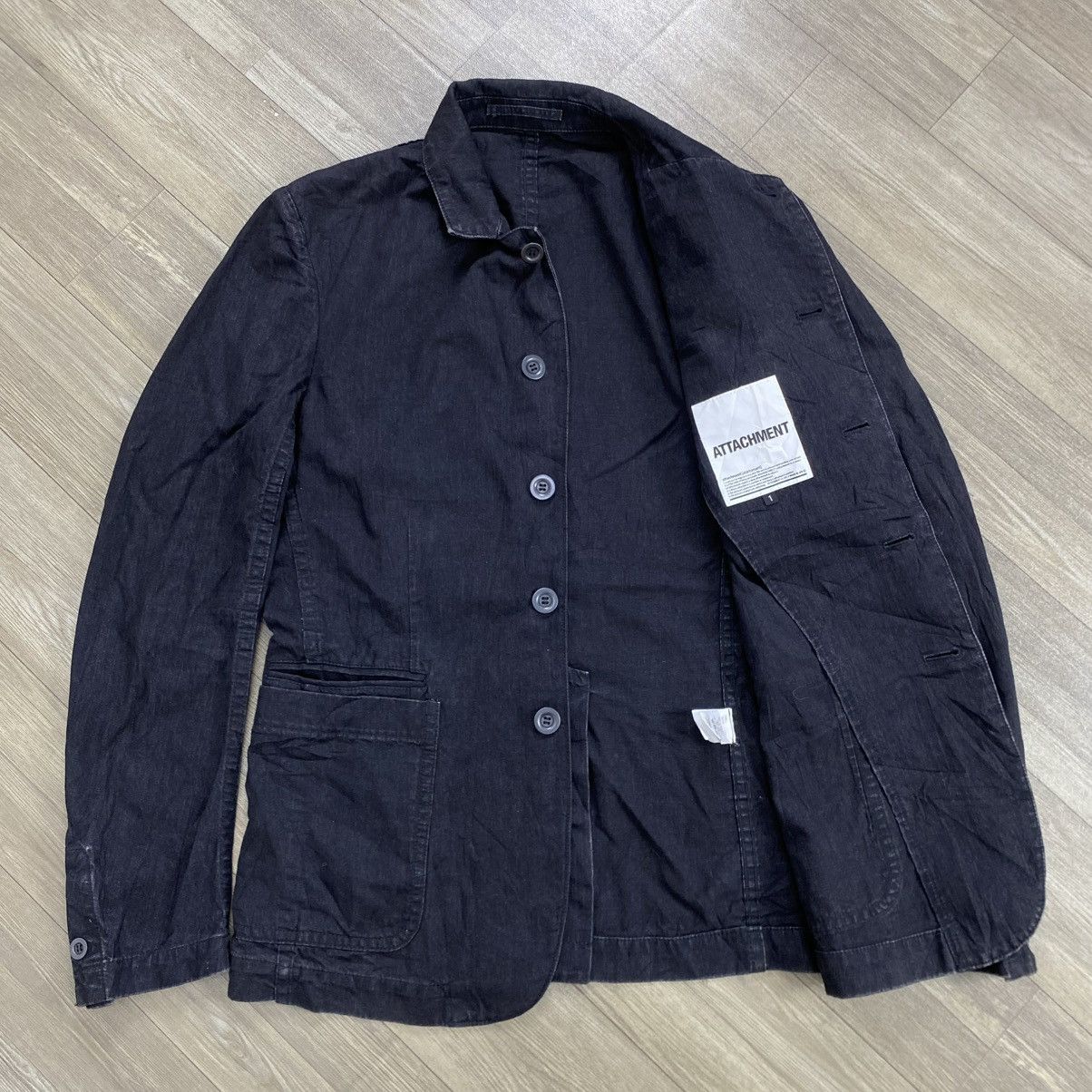 Attachment 2000s Kazuki Kumagai Attachment Blazer Denim Avang Garde Lgb Size 38R - 9 Thumbnail