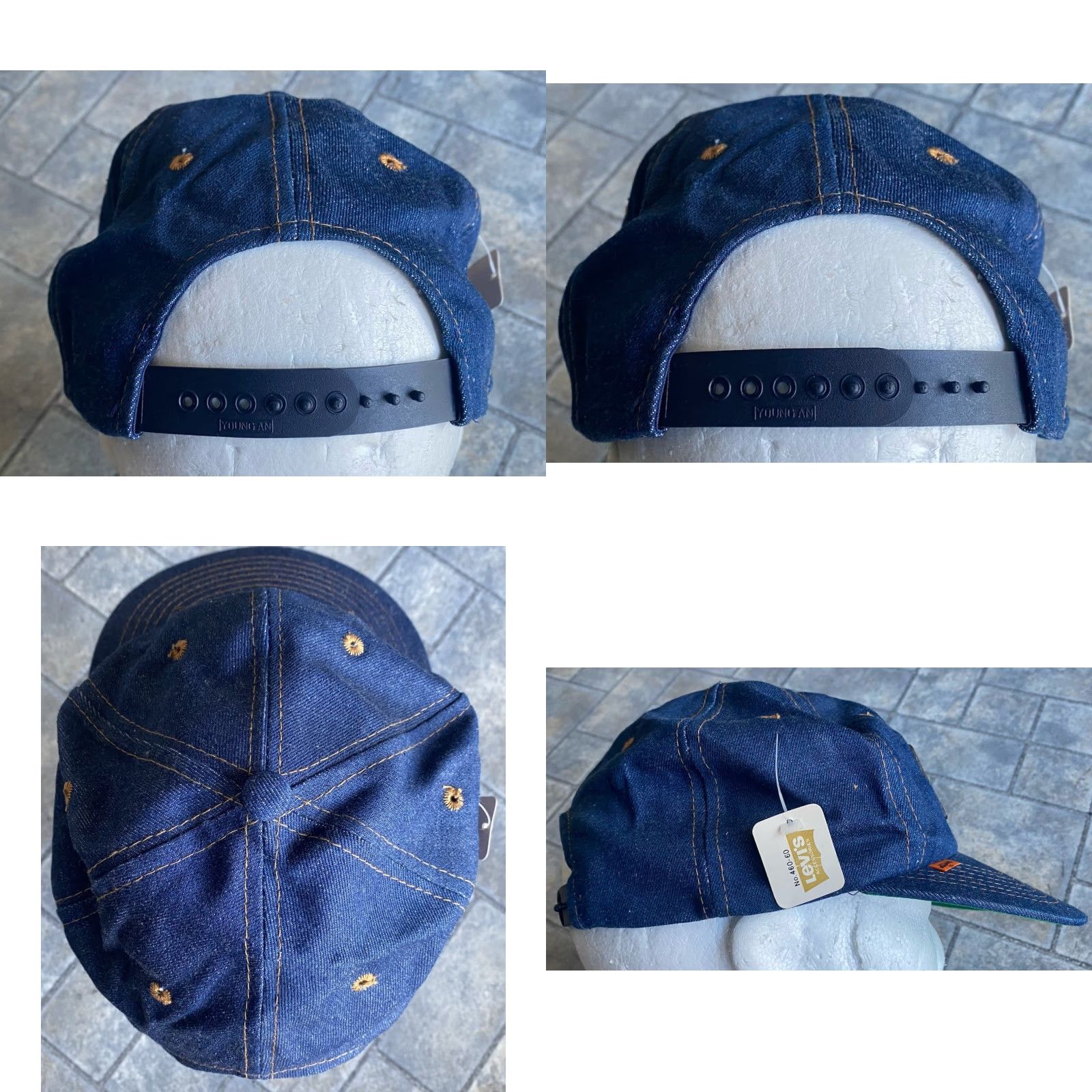 Levi's VINTAGE Levi’s Denim Leather Patch Orange Tab Snapback Hat 6 5/8-7 5/8 Men One Size Blue Adjustable Denim Snapback Hat Size ONE SIZE - 8 Thumbnail