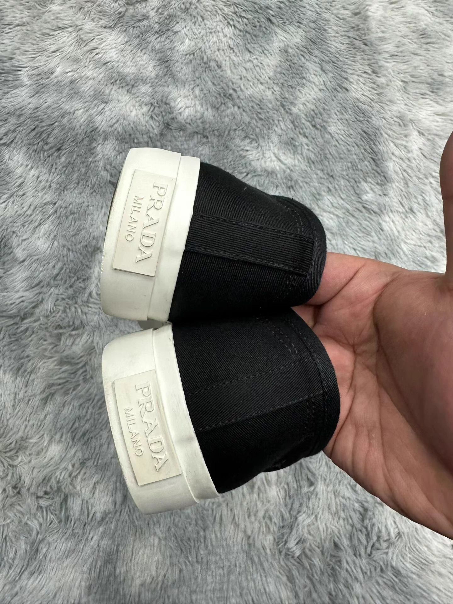 Prada Prada Triangle Logo Black & White Sneakers US 10 Size US 10 / IT 40 - 5 Thumbnail