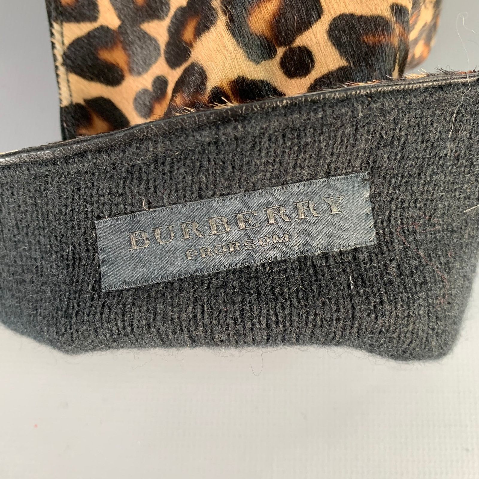 Burberry Prorsum BURBERRY PRORSUM Brown & Black Animal Print Calf Hair Gloves Size ONE SIZE - 5 Thumbnail