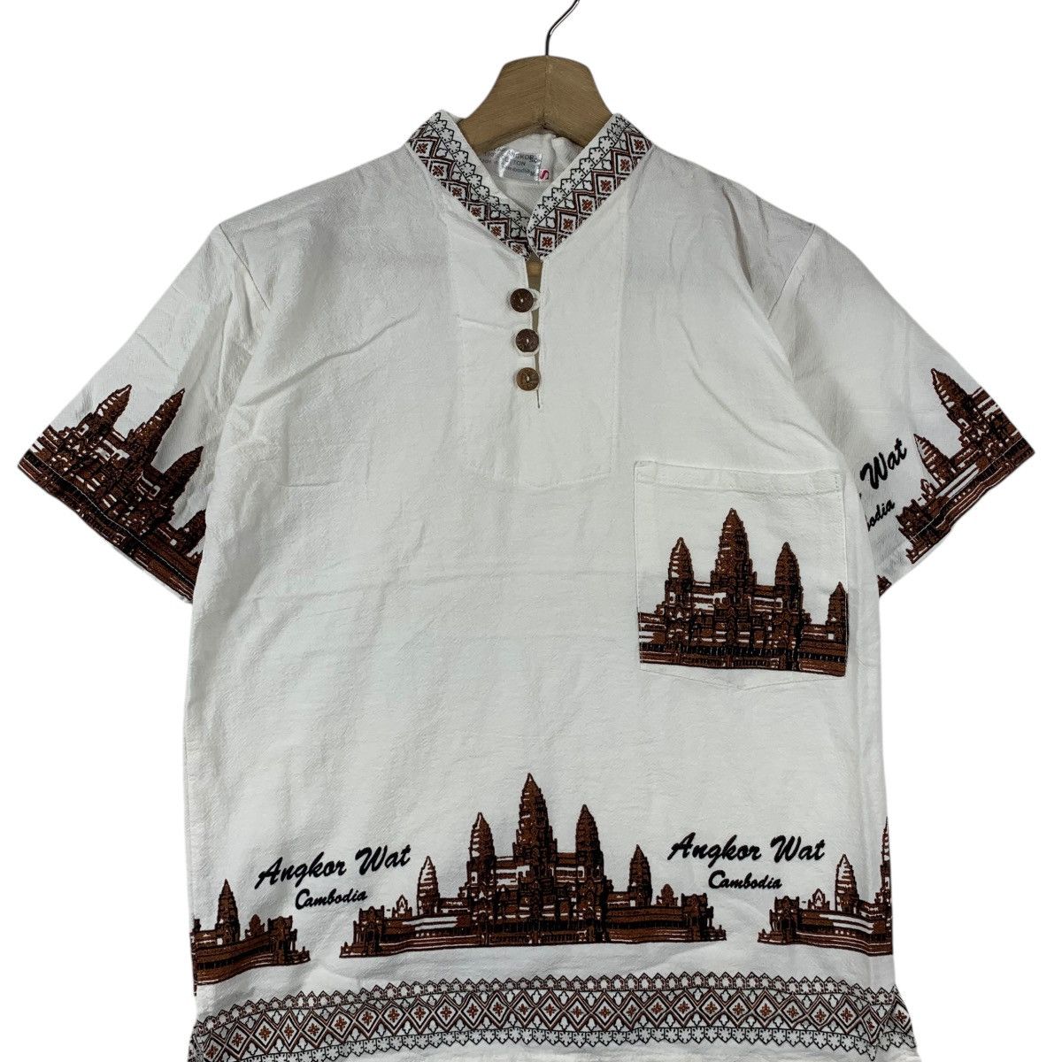 Vintage Vintage ANGKOR WAT CAMBODIA Traditional Temple Tee Shirt Size S / US 4 / IT 40 - 3 Thumbnail