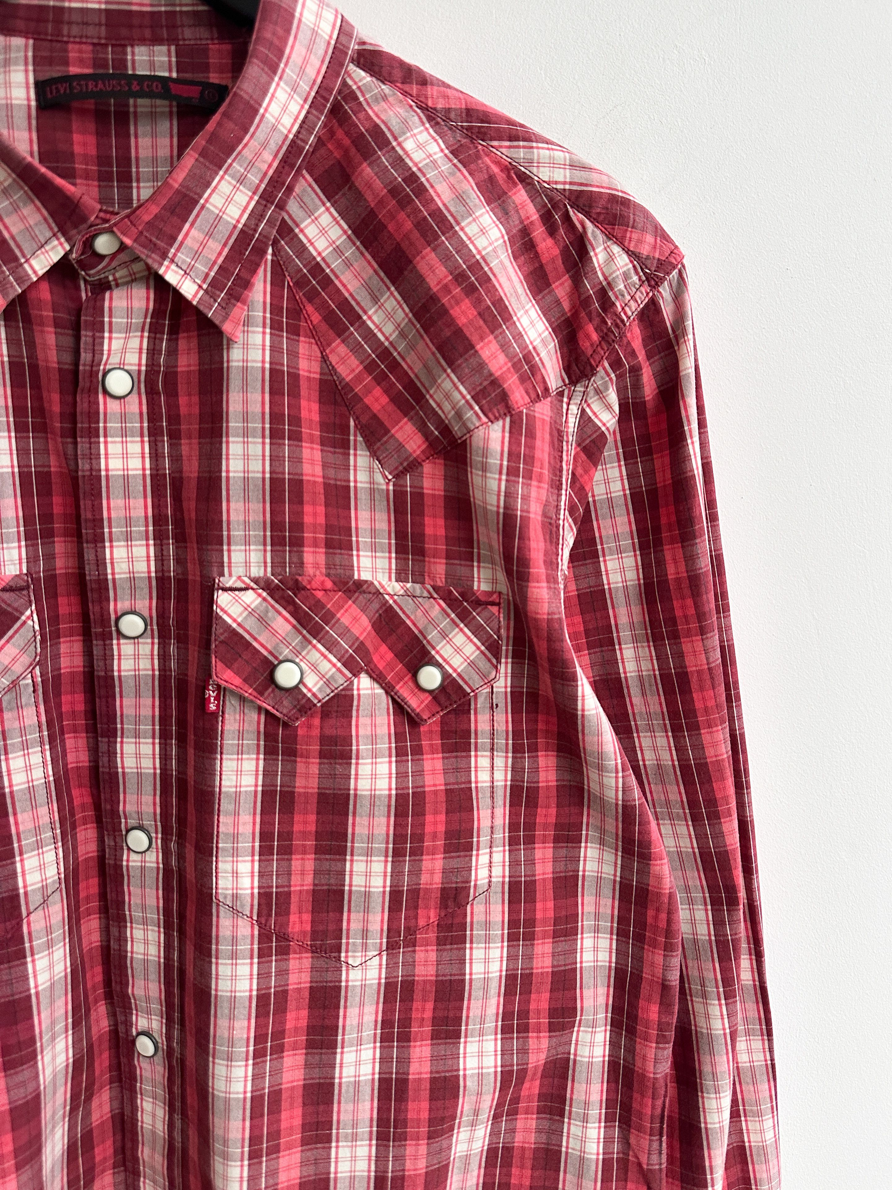 Levi's Vintage Levi's Red Check Shirt Size US L / EU 52-54 / 3 - 3 Thumbnail