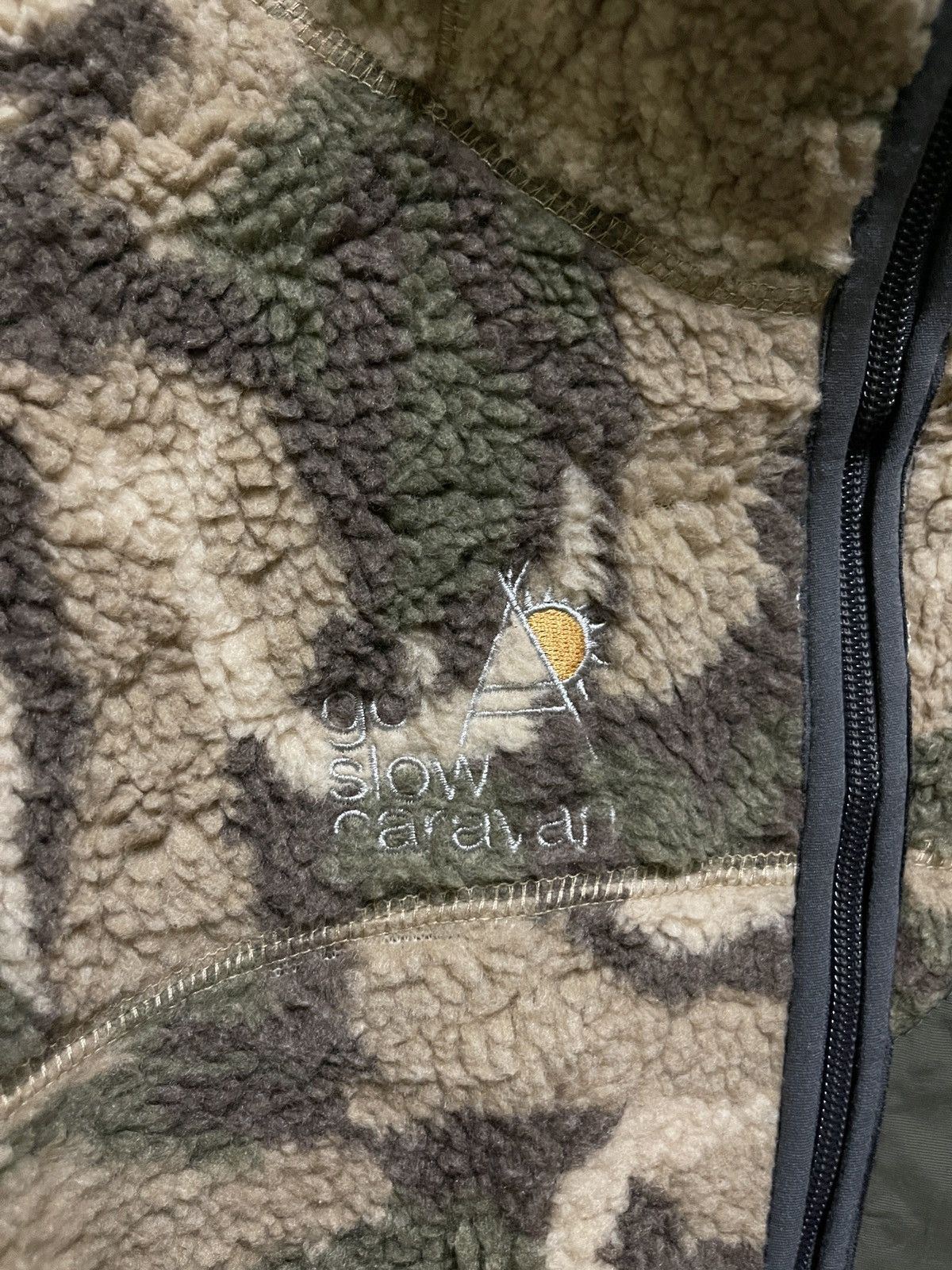 Japanese Brand × go slow caravan Go Slow Caravan Fleece Camouflage Hoodie Zipper Jacket Size US M / EU 48-50 / 2 - 7 Thumbnail