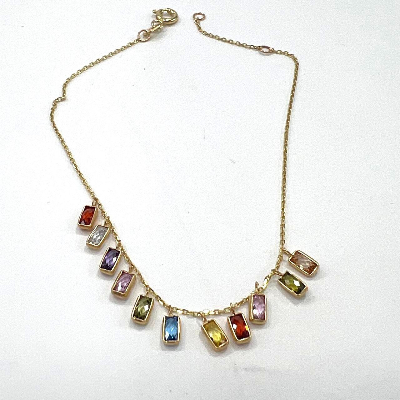 Other Elegant 14K gold bracelet adorned with vibrant multicolored Size ONE SIZE - 3 Thumbnail