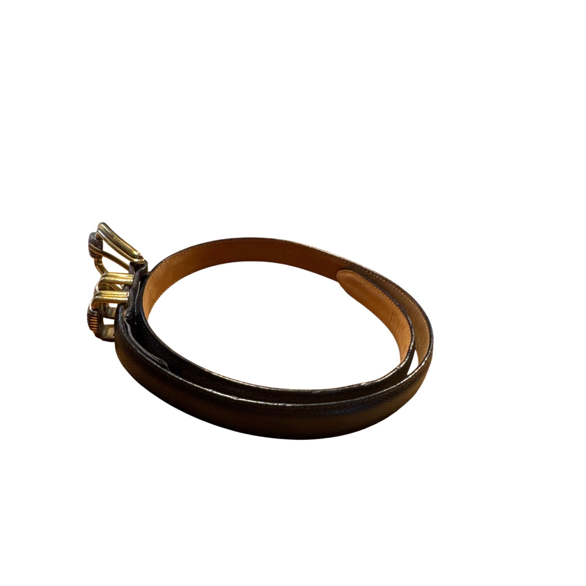 Brighton Brighton Womens Black & Gold Two-Tone Buckle Belt M/30 SKU 6 Size ONE SIZE - 4 Thumbnail