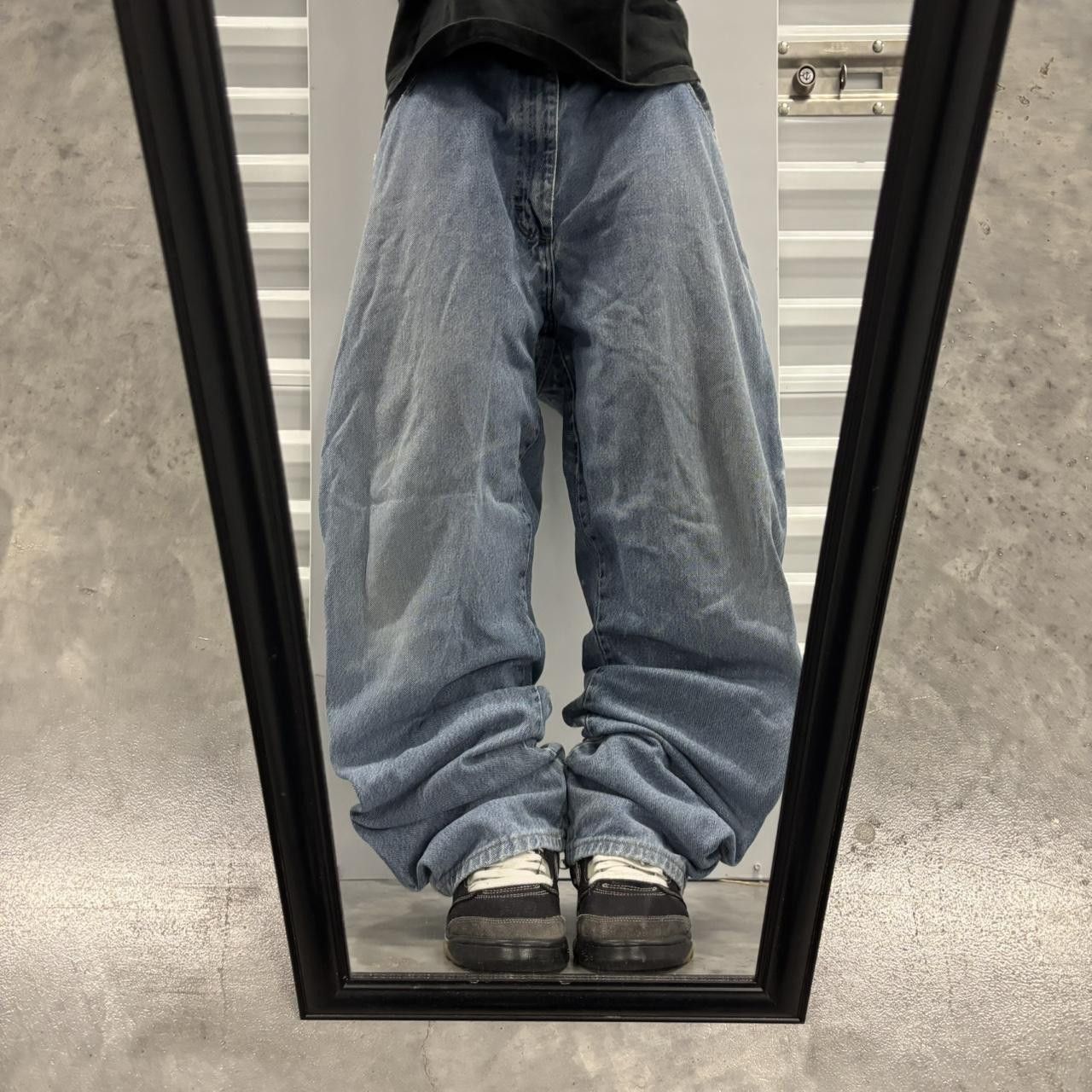 Japanese Brand × Vintage Crazy Vintage Y2K/2000s Baggy Faded Light Wash Skater Style Carpenter Denim Jeans! Size US 40 / EU 56 - 1 Thumbnail