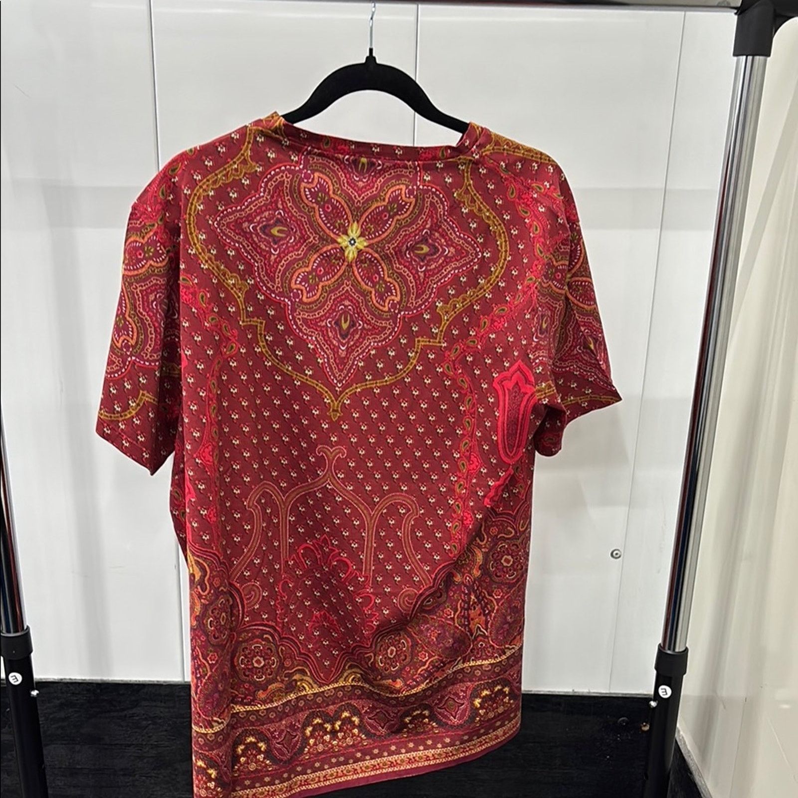 Etro NWT Etro Red Short Sleeve Tee with Paisley Print Size XL Size US XL / EU 56 / 4 - 5 Thumbnail