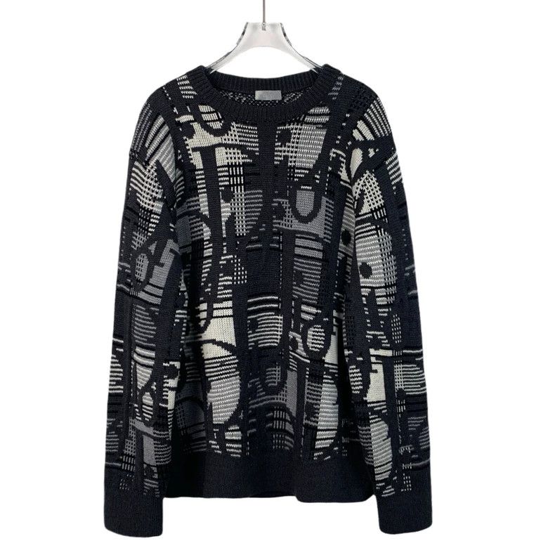Dior Dior Color block pattern jacquard full-printed wool round-n Size US M / EU 48-50 / 2 - 1 Thumbnail