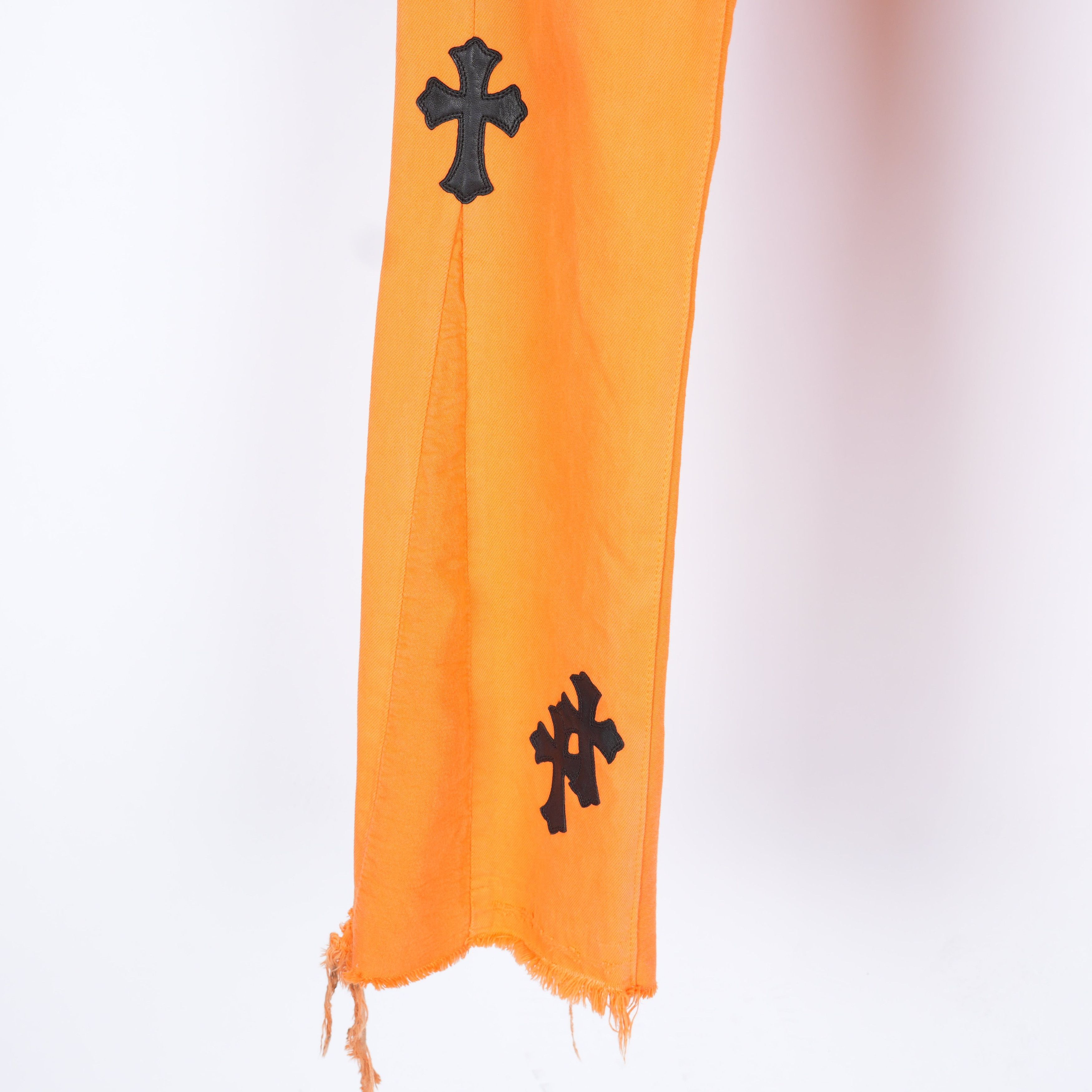 Chrome Hearts CHROME HEARTS VIRGIL ABLOH ORANGE/BLACK PATCH DENIM Size US 33 - 5 Thumbnail