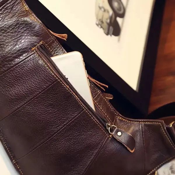 Leather Leather Vintage Cross Body Shoulder Bag Size 32 - 4 Thumbnail