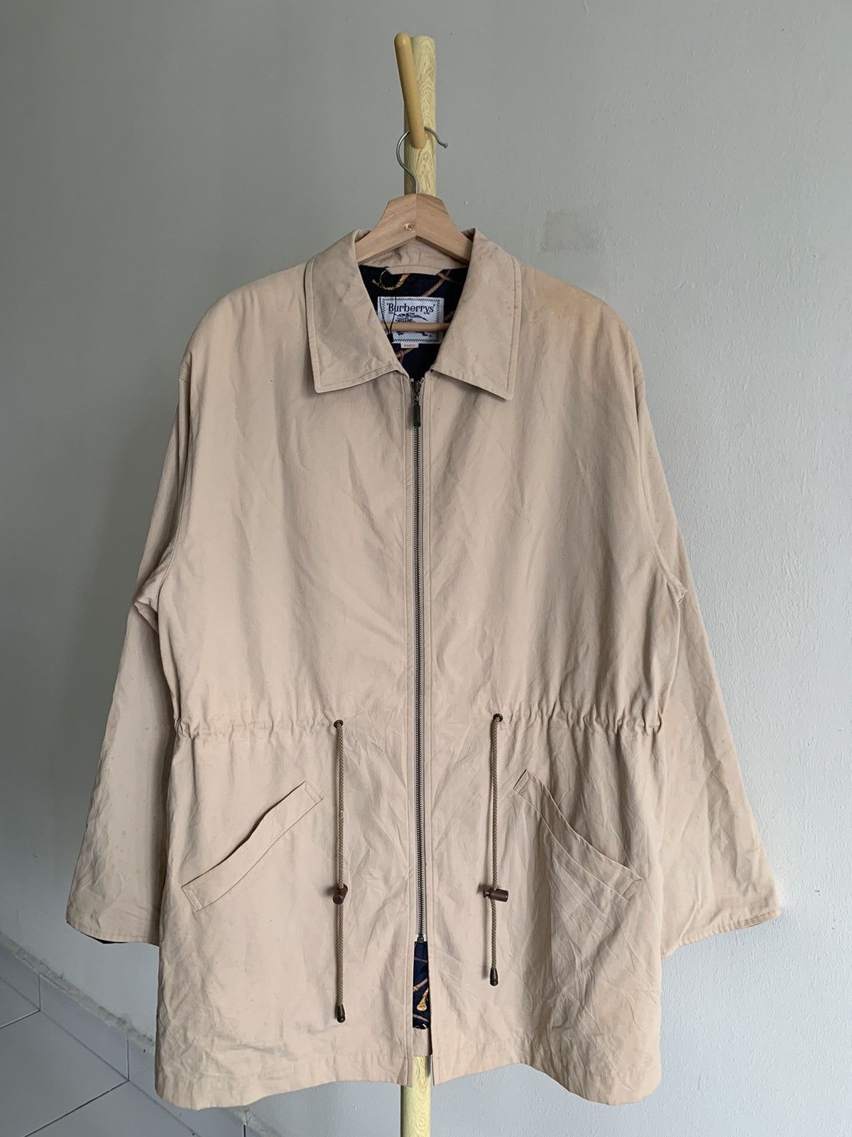 image of Burberry Sample Fishtail Jacket in Brown, Women's (Size Large)