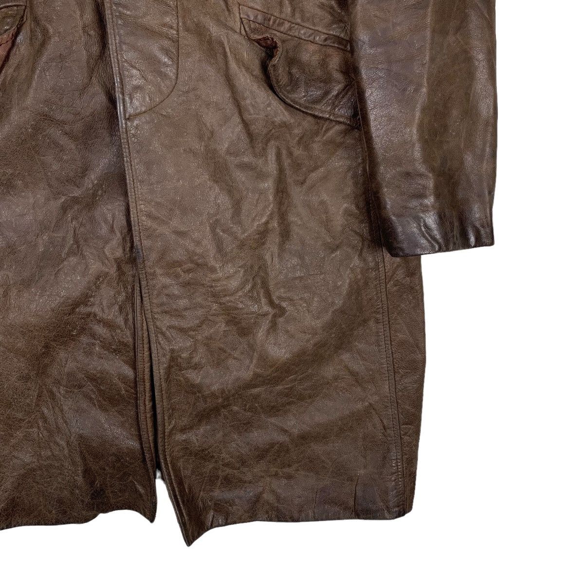 Japanese Brand Rare CIGAR BRANCH Genuine Leather Overcoat #0452-C21 Size US M / EU 48-50 / 2 - 4 Thumbnail