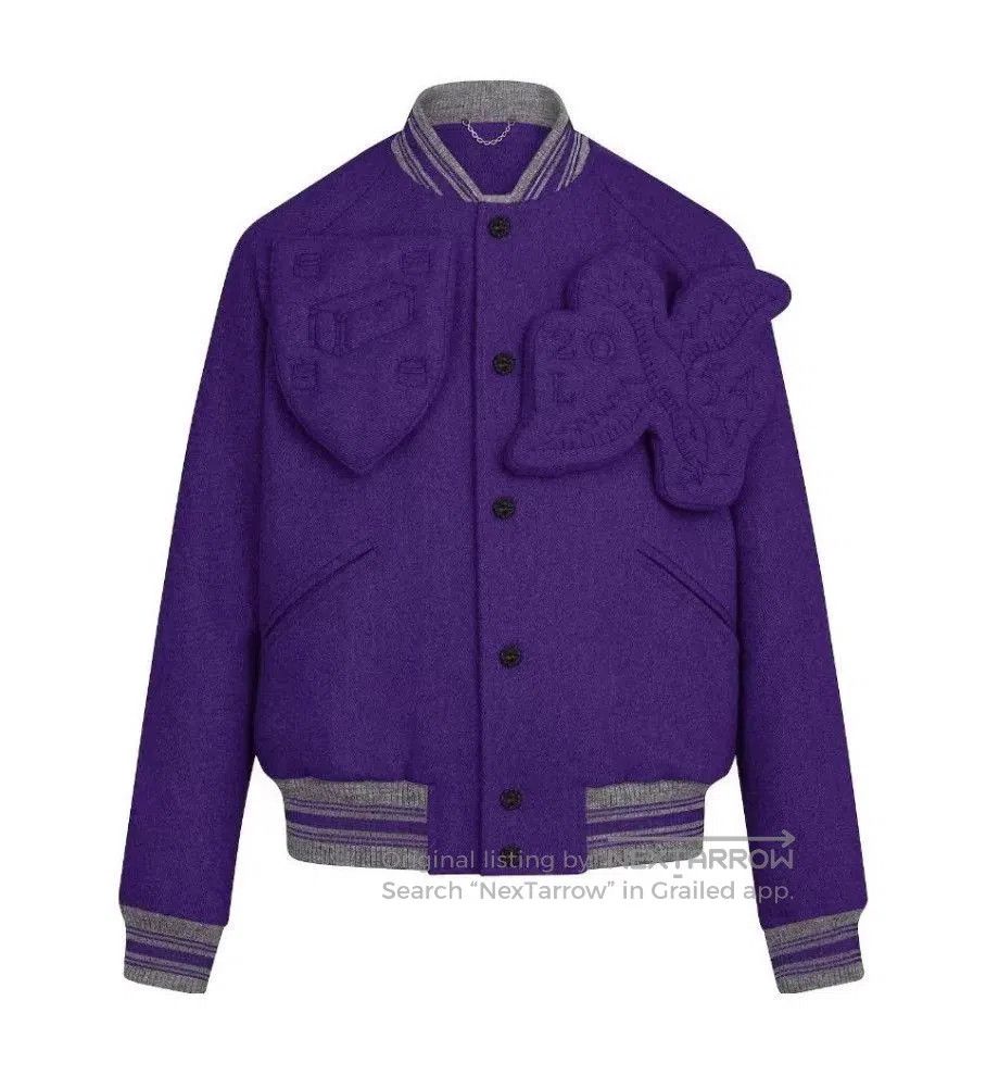 Louis Vuitton Louis Vuitton Purple Embossed Varsity Jacket. Size US M / EU 48-50 / 2 - 1 Thumbnail