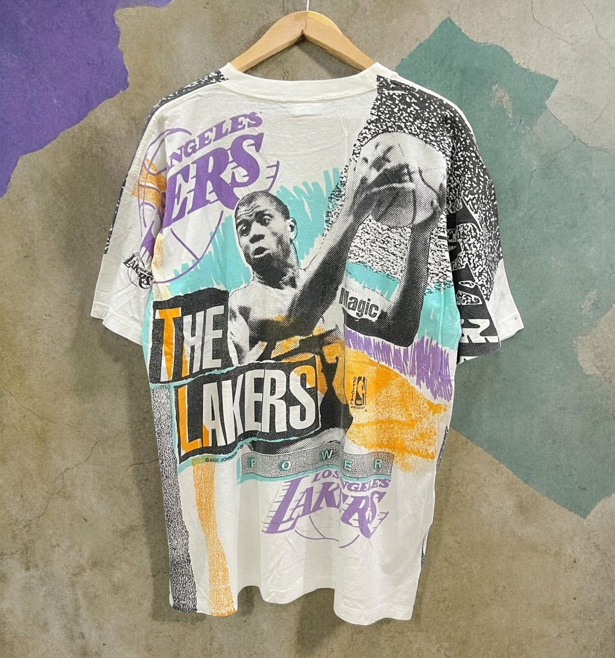 NBA VINTAGE 90s LOS ANGELES LAKERS MAGIC JOHNSON TEES Size US L / EU 52-54 / 3 - 2 Thumbnail