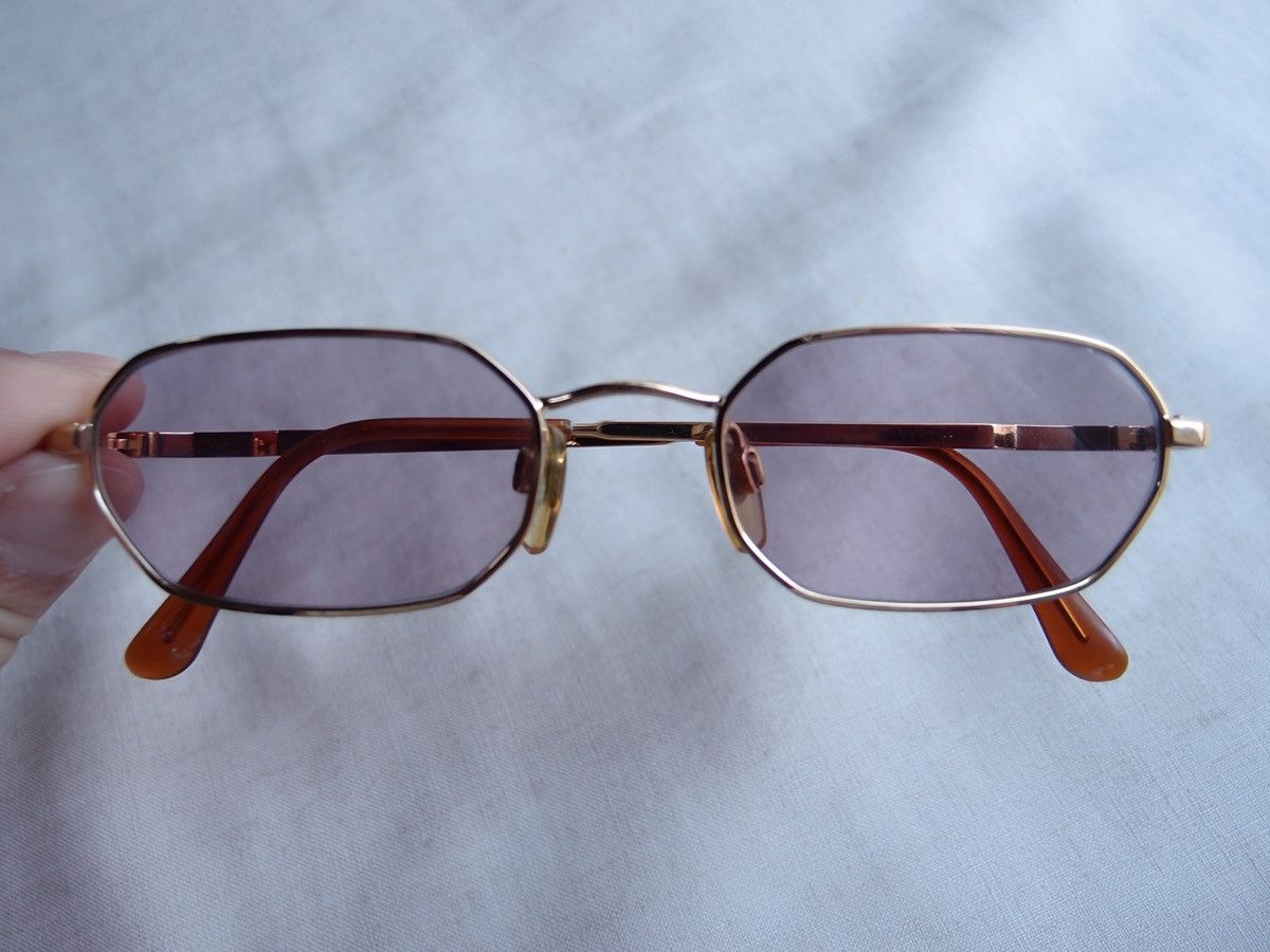 Emporio Armani Emporio Armani Sunglasses Purple Lenses Gold Metal Frame Size ONE SIZE - 2 Thumbnail