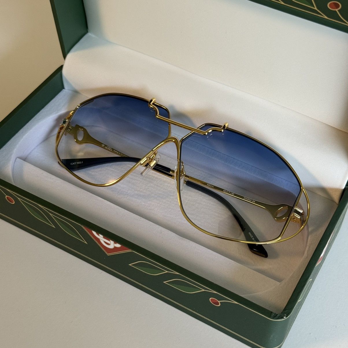 Casablanca Casablanca Stainless Steel Pilot Sunglasses Blue Tint Size ONE SIZE - 13 Thumbnail