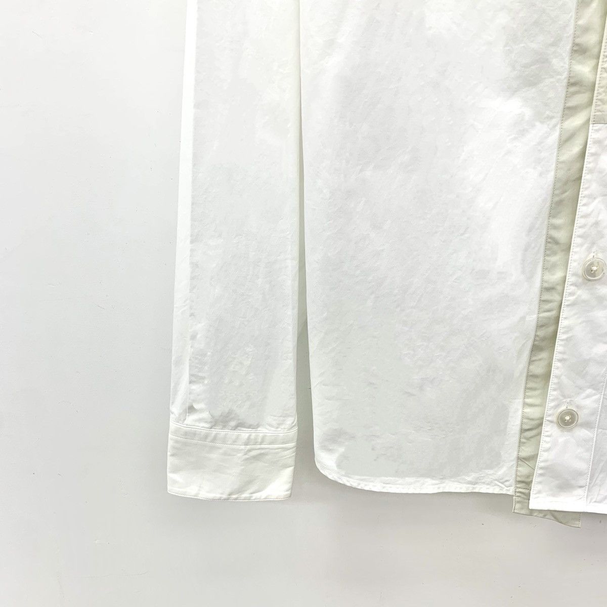 Hermes Hermes White Spliced Pocket Hooded Long Sleeve Shirt K26WX Size US S / EU 44-46 / 1 - 4 Thumbnail