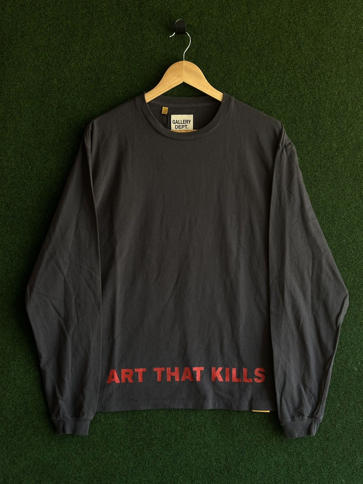 Gallery Dept. Washed Black & Red Anarchy Logo Longsleeve T-Shirt Size US L / EU 52-54 / 3 - 1 Thumbnail