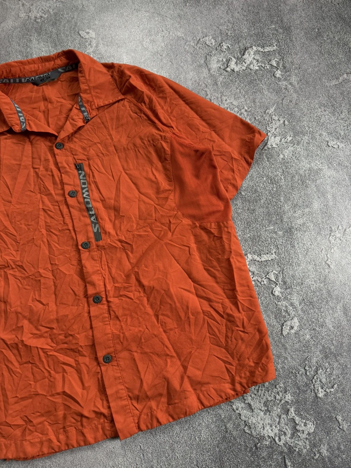 Salomon × Vintage Salomon L button up shirt polo short sleeve tee T-shirt Size US L / EU 52-54 / 3 - 8 Thumbnail